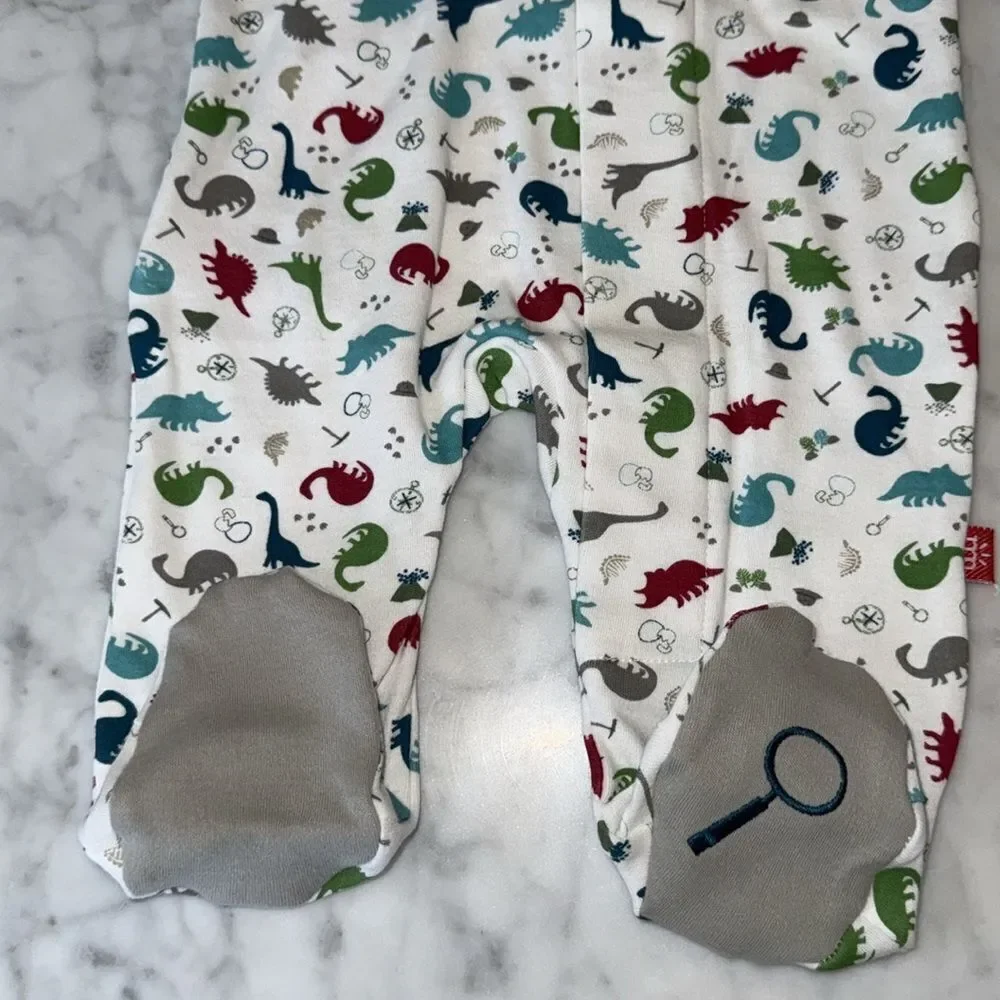 NWT MAGNETIC ME ORGANIC COTTON DINO EXPEDITION FOOTIE
